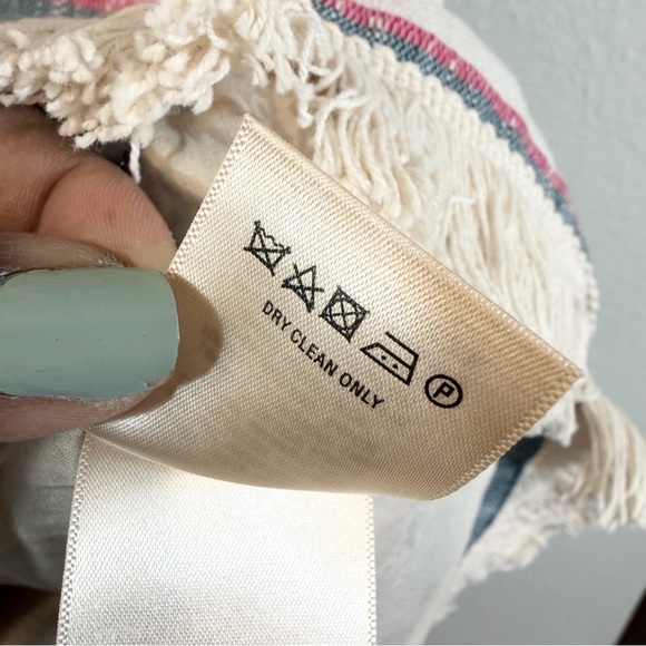 Anthropologie Holding Horses Fringe Stripe Dress Size 4P Ivory Western Boho - Picture 7 of 11